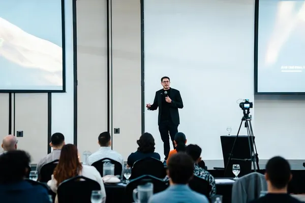 Felipe at speaking event